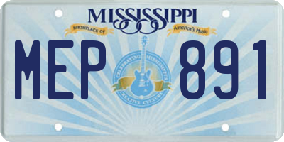MS license plate MEP891
