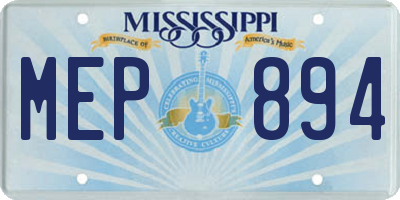 MS license plate MEP894