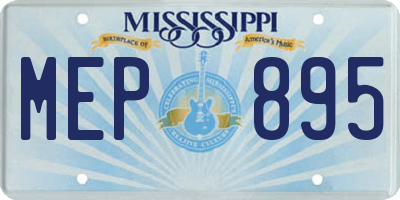 MS license plate MEP895