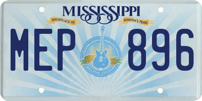 MS license plate MEP896