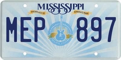 MS license plate MEP897