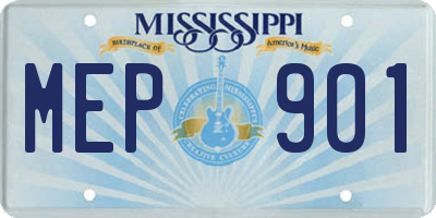 MS license plate MEP901