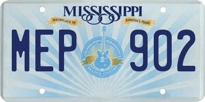 MS license plate MEP902