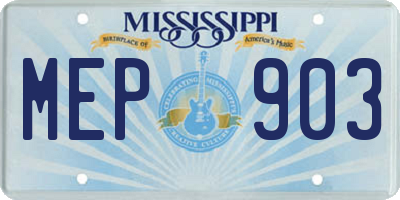 MS license plate MEP903