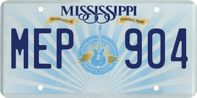 MS license plate MEP904