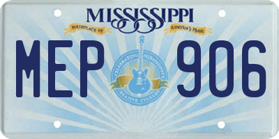 MS license plate MEP906
