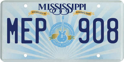 MS license plate MEP908