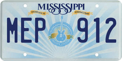 MS license plate MEP912