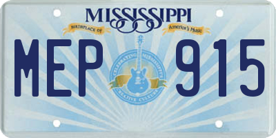MS license plate MEP915