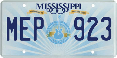 MS license plate MEP923