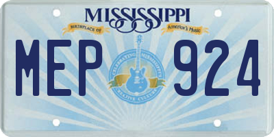 MS license plate MEP924