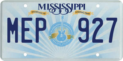 MS license plate MEP927