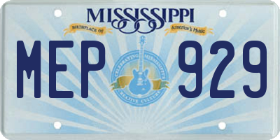 MS license plate MEP929