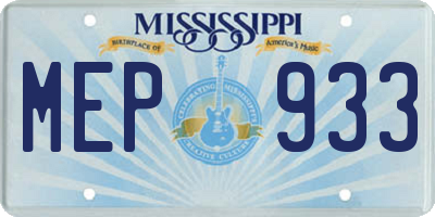 MS license plate MEP933