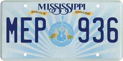 MS license plate MEP936