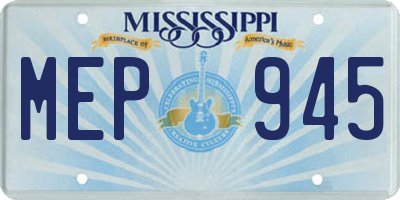 MS license plate MEP945