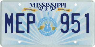 MS license plate MEP951