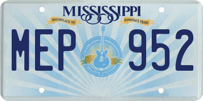 MS license plate MEP952