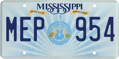 MS license plate MEP954