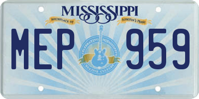 MS license plate MEP959