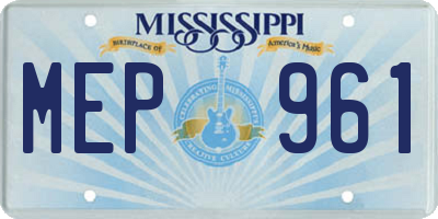 MS license plate MEP961