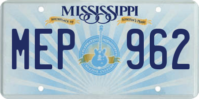 MS license plate MEP962