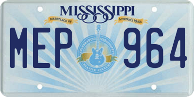 MS license plate MEP964