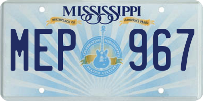MS license plate MEP967