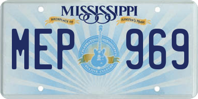 MS license plate MEP969