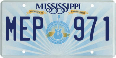 MS license plate MEP971