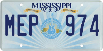 MS license plate MEP974