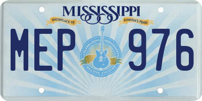 MS license plate MEP976