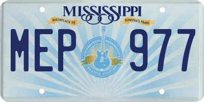 MS license plate MEP977