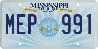 MS license plate MEP991
