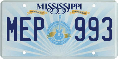 MS license plate MEP993