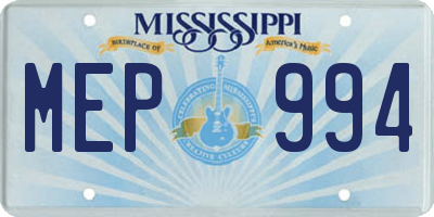 MS license plate MEP994