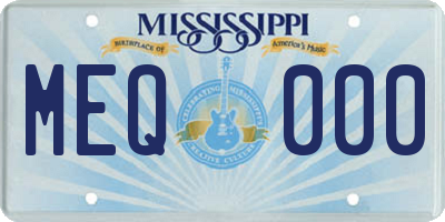 MS license plate MEQ000