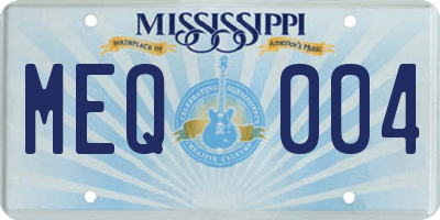 MS license plate MEQ004
