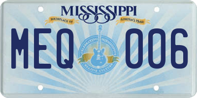 MS license plate MEQ006