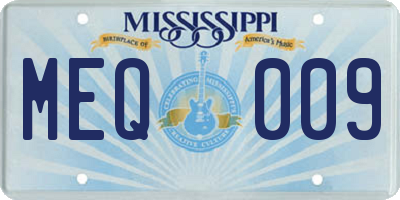 MS license plate MEQ009