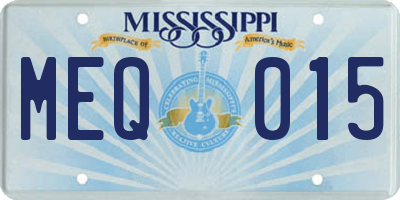 MS license plate MEQ015