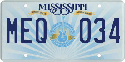 MS license plate MEQ034