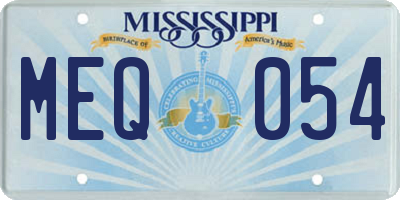 MS license plate MEQ054