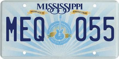 MS license plate MEQ055