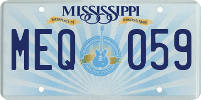 MS license plate MEQ059