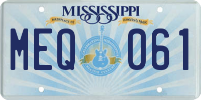 MS license plate MEQ061