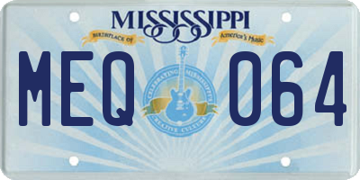MS license plate MEQ064