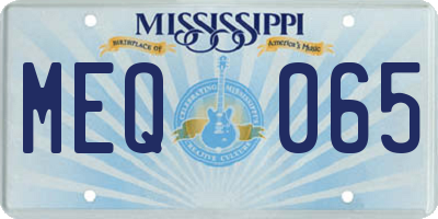 MS license plate MEQ065
