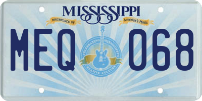 MS license plate MEQ068