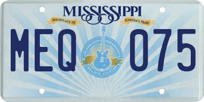 MS license plate MEQ075